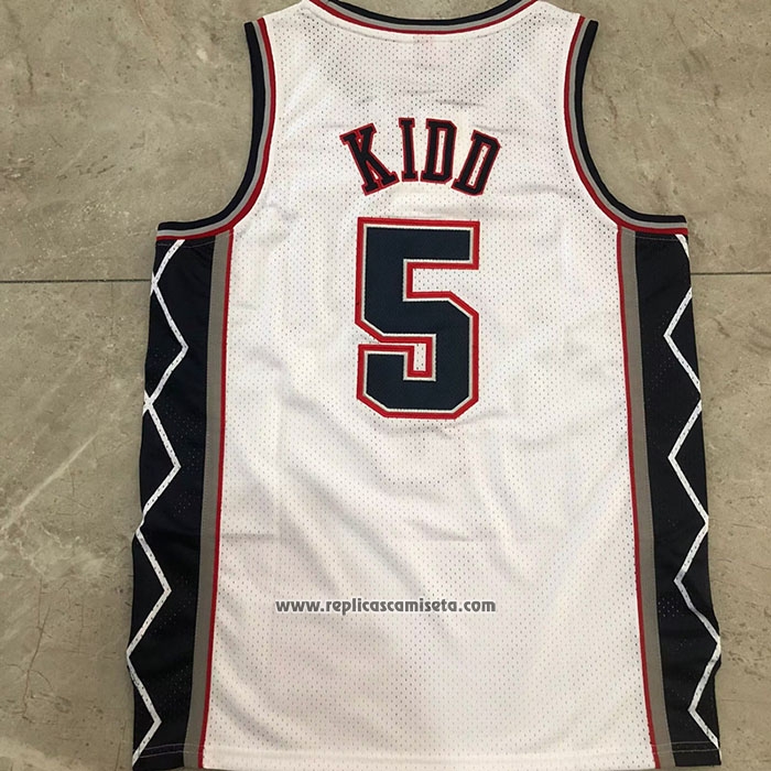 Camiseta Brooklyn Nets Jason Kidd #5 Mitchell & Ness 2006-07 Blanco